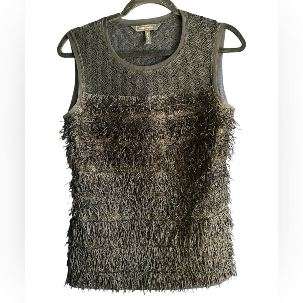 Vintage BCBGMaxAzria Black Textured Lace Top